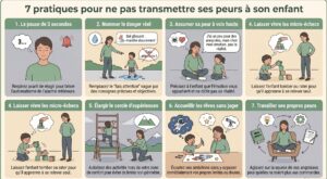 Illustration : 7 pratiques concrètes pour ne pas transmettre ses peurs à son enfant
