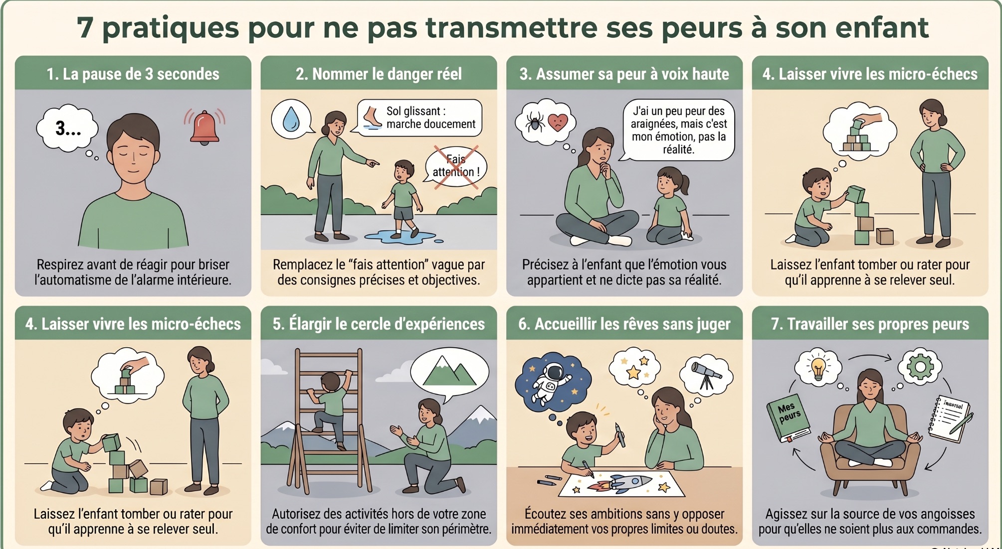 7 pratiques pour ne pas transmettre ses peurs à son enfant