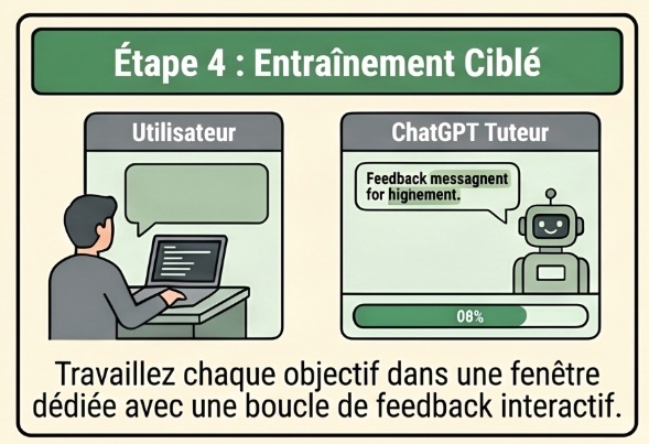 Étape 4 : travailler chaque objectif avec ChatGPT en tuteur