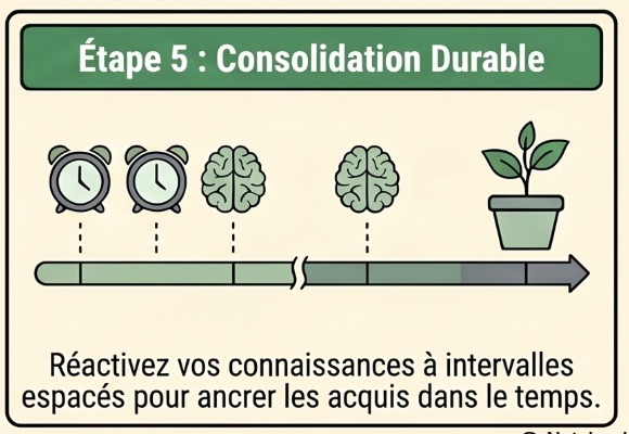 Étape 5 : consolider ses acquis dans le temps par la pratique espacée