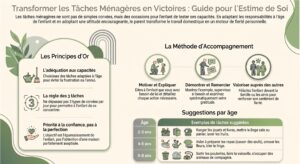 Enfant participant aux tâches ménagères en famille