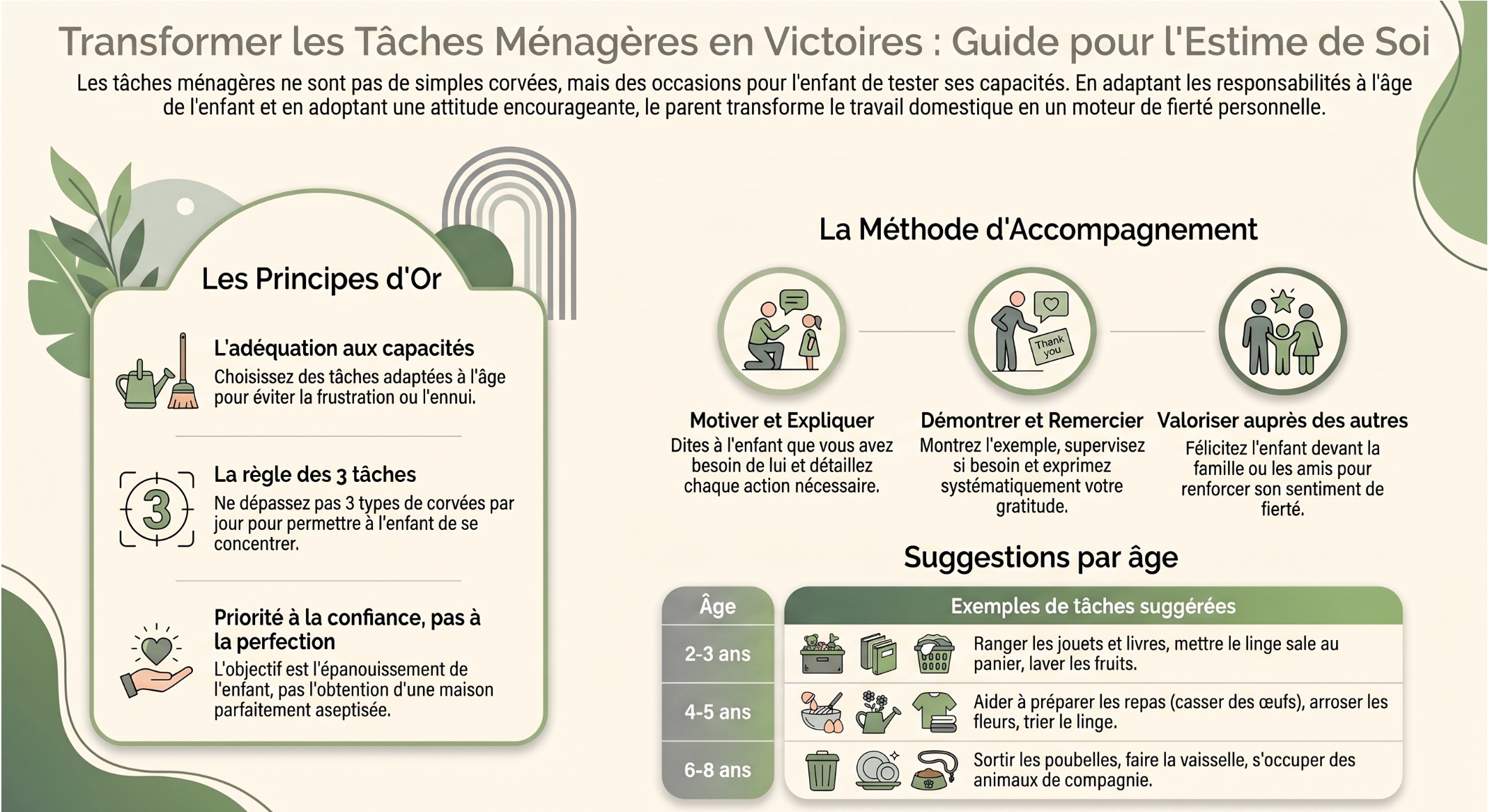 Enfant participant aux tâches ménagères en famille