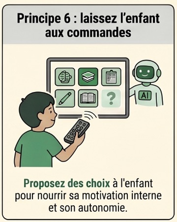 Principe 6 : laisser l'enfant aux commandes