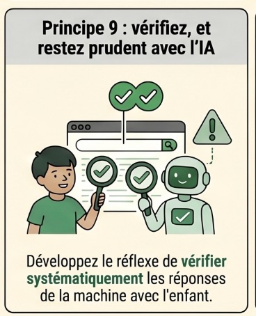 Principe 9 : vérifier et rester prudent avec l'IA