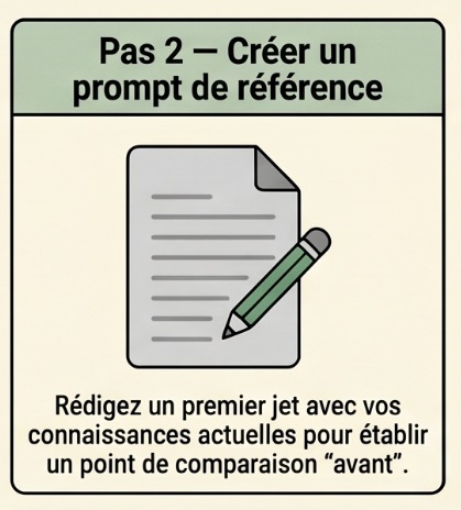Pas 2 : faire un premier prompt avec ce qu'on sait déjà
