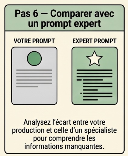 Pas 6 : comparer son prompt à celui d'un expert