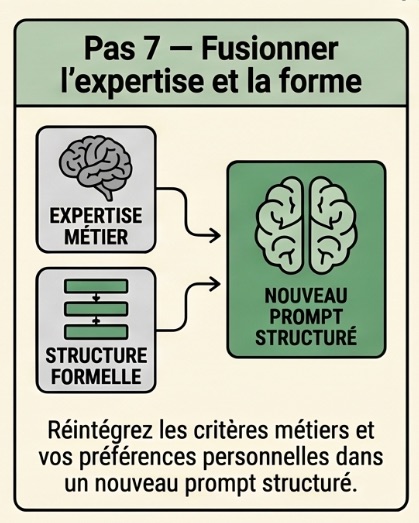 Pas 7 : réinjecter l'expertise dans son prompt