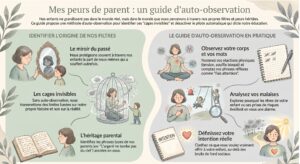 Illustration des peurs de parents et de leur transmission aux enfants