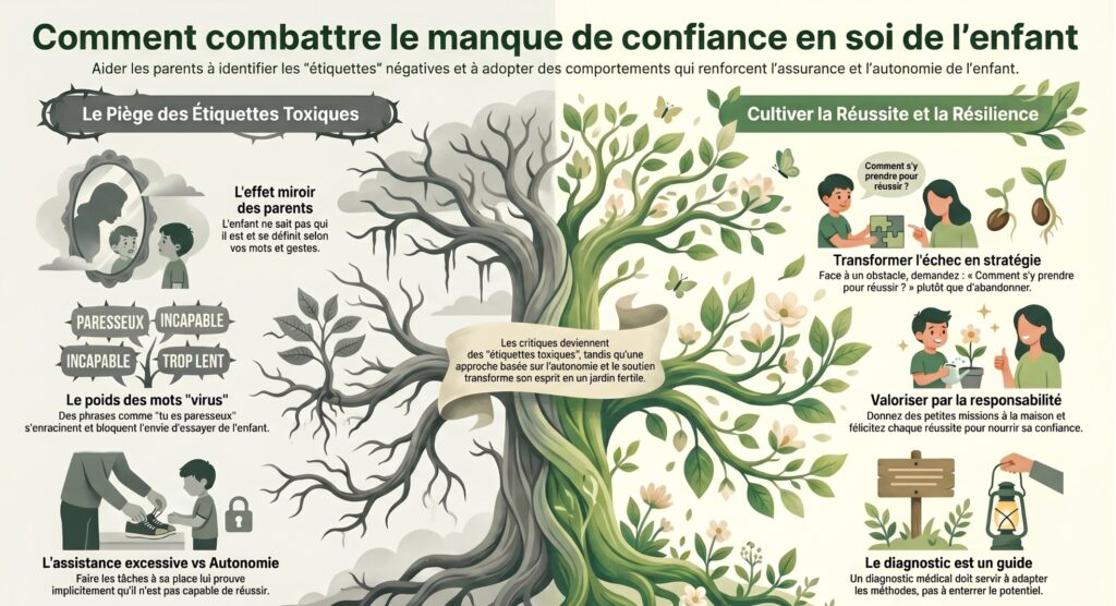 Illustration des racines toxiques semées par les mots négatifs chez l'enfant