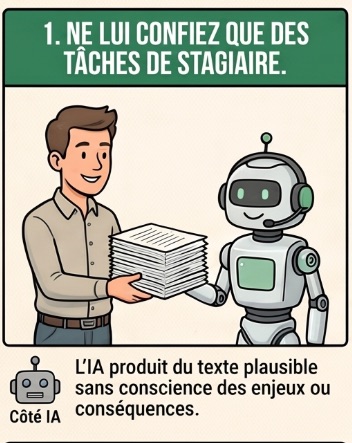 Réflexe 1 : ne confier à l'IA que des tâches de stagiaire