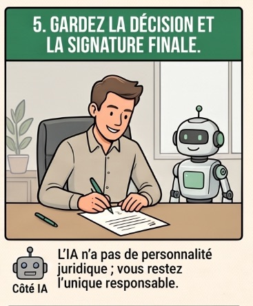 Réflexe 5 : garder la décision et la signature finale