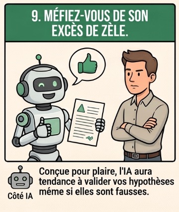 Réflexe 9 : se méfier de la complaisance de l'IA