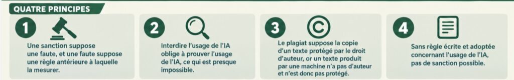 Les quatre principes juridiques applicables à l'usage de l'IA par les étudiants