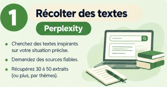 Étape 1 : récolter des textes inspirants avec Perplexity