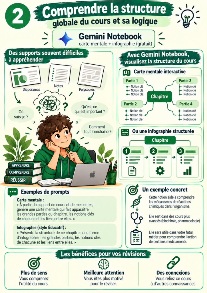 Comprendre la structure globale du cours avec la carte mentale de Gemini Notebook