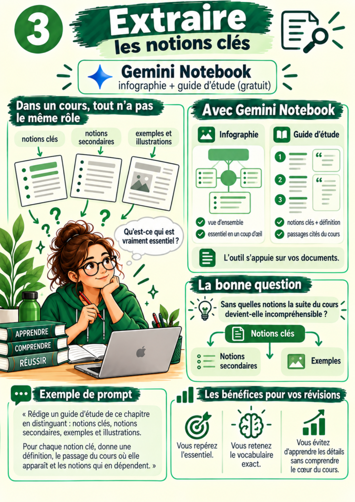 Extraire les notions clés d'un cours avec Gemini Notebook