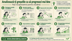 Analizează-ți greșelile ca să progresezi mai bine: fișă recapitulativă a celor 8 tipuri de greșeli după Astolfi, cu reflexul bun pentru fiecare